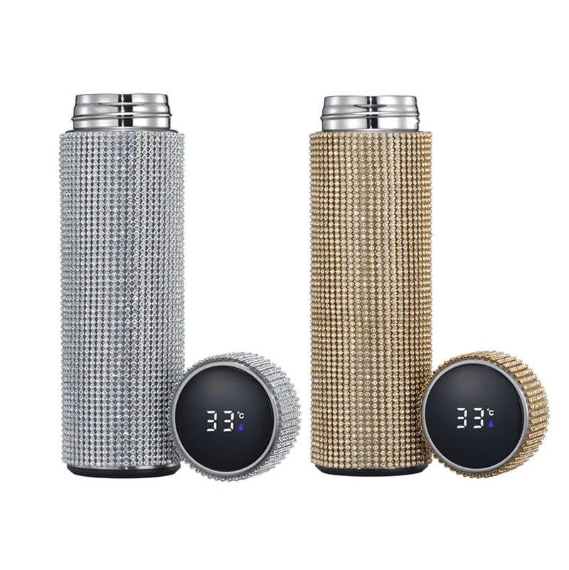 Diva Flex Luxury Rhinestone thermal 304 Stainless Steel Led Thermos Di