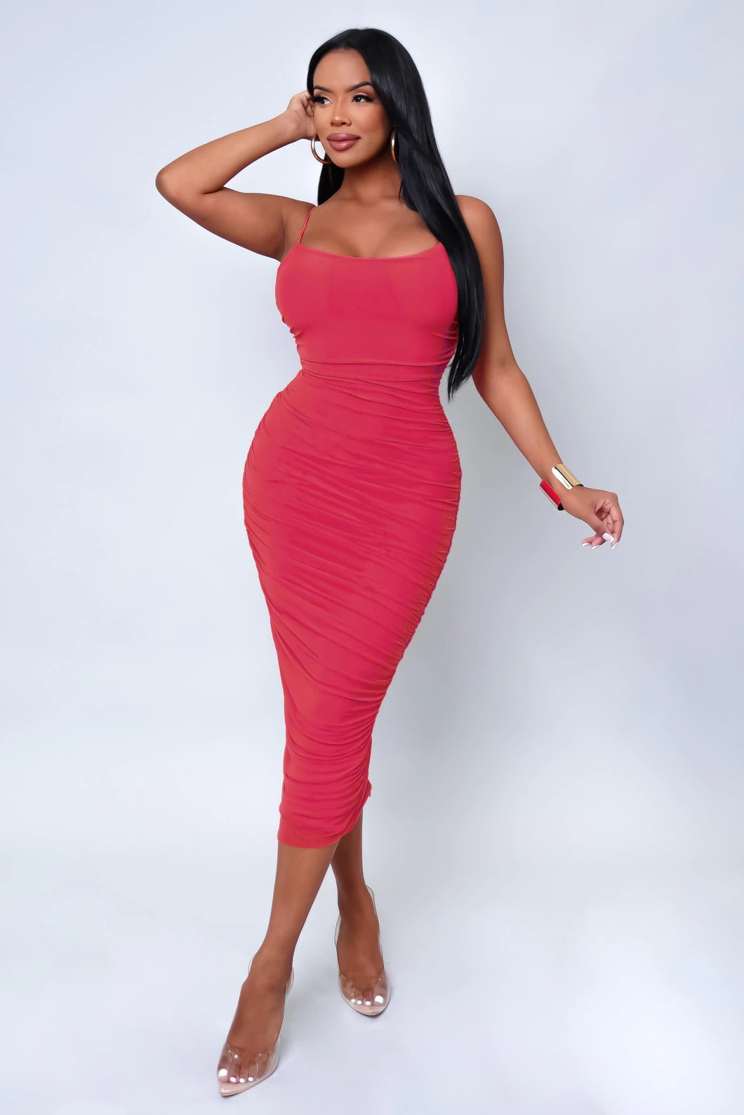 Best Behavior Midi Dress -Pink