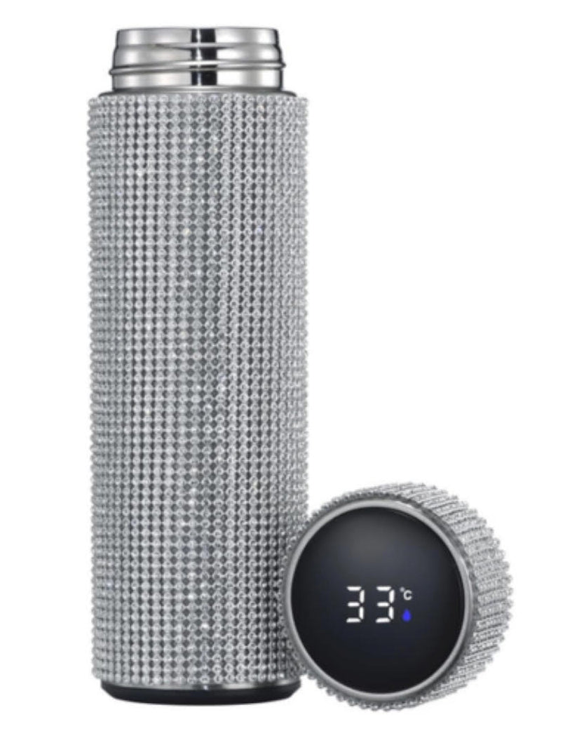 Diva Flex Luxury Rhinestone thermal 304 Stainless Steel Led Thermos Di